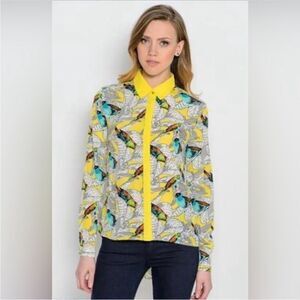 Kira Plastinina Yellow and Multicolor Women's Printed Top, XS